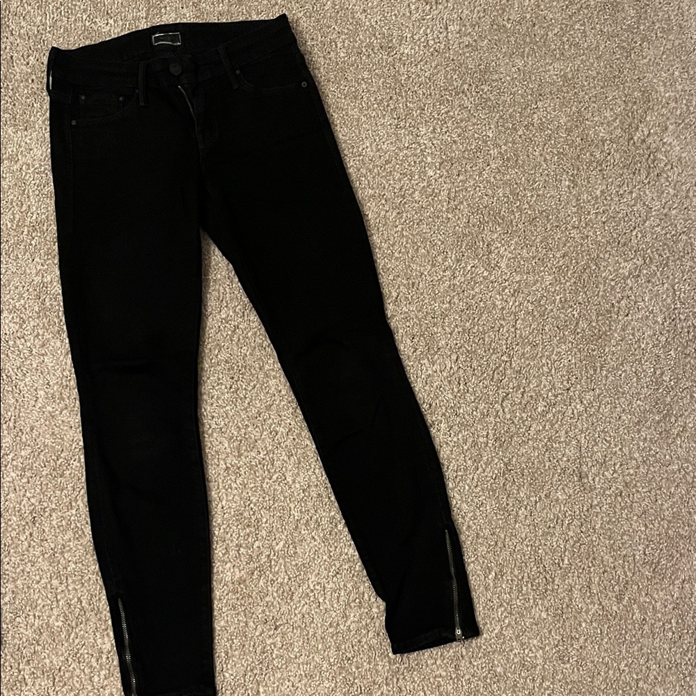 MOTHER Black Ankle Jeans
